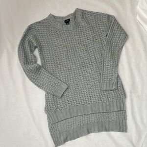 Gray Chunky Knit High Low Long Women's Sweater